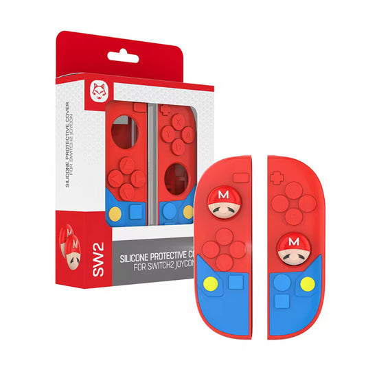 Mario-Style Silicone Case for Nintendo Switch 2 Joy-Cons – Red